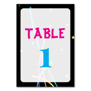 Glow Feest Tafel Nummers – Neon & Leuk Kaart