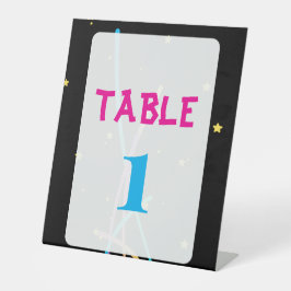 Glow Feest Tafel Nummers – Neon & Leuk Reclamebord Met Voetstuk