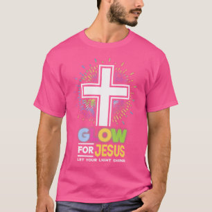 Glow for Jesus Christelijk Cross T-shirt Jesus Chr