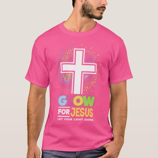 Glow for Jesus Christelijk Cross T-shirt Jesus Chr (Voorkant)