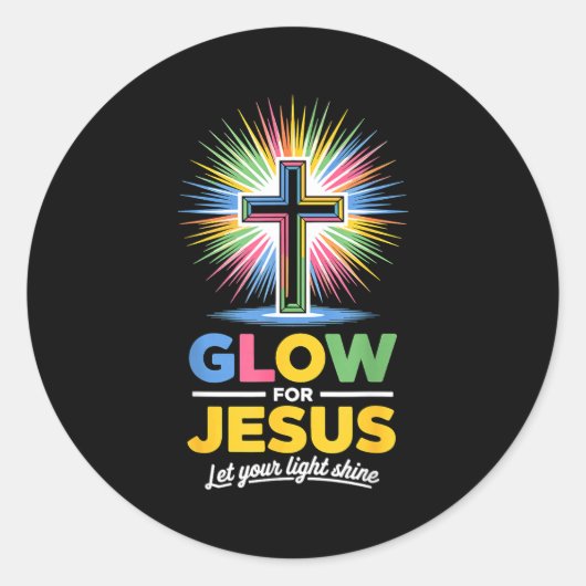 Glow For Jesus Christian Faith Ronde Sticker (Voorkant)