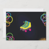Glow Foto Roller Skating Birthday Invite Kaart (Achterkant)