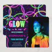 Glow-foto-uitnodiging Kaart (Voorkant / Achterkant)