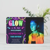 Glow-foto-uitnodiging Kaart (Staand voorkant)