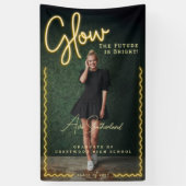 Glow Future is een vrolijk geel neon Afstuderen Spandoek (Verticaal)