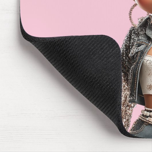 Glow Getter Mousepad | Sparkle Denim Glam Muismat (Hoek)