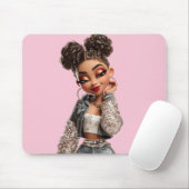 Glow Getter Muismat | Sparkle Denim Glam (Met muis)