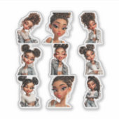 Glow Getter Sticker Pack | 9 Fashion Portraits (Voorkant)