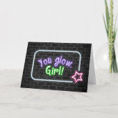 Glow Girl-logo op Brick Wall Kaart (Voorkant)