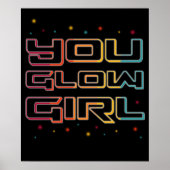 Glow Girl Neon Lights Glow in de Donkere partij Poster (Voorkant)
