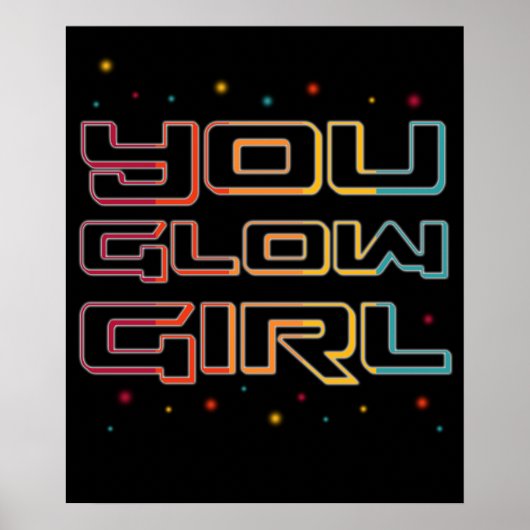 Glow Girl Neon Lights Glow in de Donkere partij Poster (Voorkant)