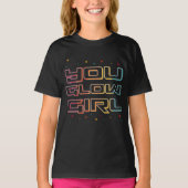 Glow Girl Neon Lights Glow in de Donkere partij T-shirt (Voorkant)