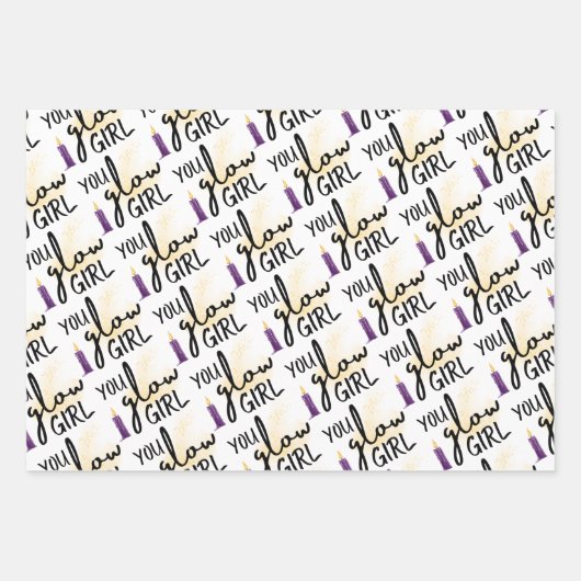 Glow Girl Wrapping Paper Flat Sheet Set 3 (Voorkant 2)