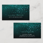 Glow Glitter Blue Confetti Elegant Sky Visitekaartje (Voorkant / Achterkant)