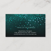 Glow Glitter Blue Confetti Elegant Sky Visitekaartje (Achterkant)