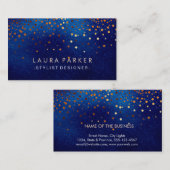 Glow Glitter Blue Confetti Elegant Sky Visitekaartje (Voorkant / Achterkant)
