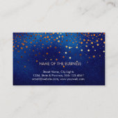 Glow Glitter Blue Confetti Elegant Sky Visitekaartje (Achterkant)