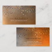 Glow Glitter Oranje Confetti Elegant Sky Visitekaartje (Voorkant / Achterkant)