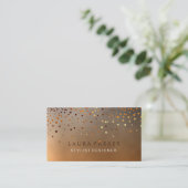 Glow Glitter Oranje Confetti Elegant Sky Visitekaartje (Staand voorkant)