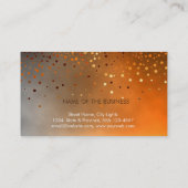 Glow Glitter Oranje Confetti Elegant Sky Visitekaartje (Achterkant)