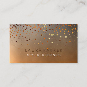 Glow Glitter Oranje Confetti Elegant Sky Visitekaartje
