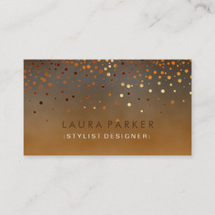 Glow Glitter Oranje Confetti Elegant Sky Visitekaartje