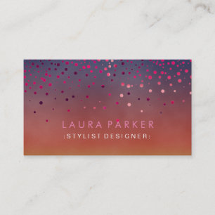 Glow Glitter Pink Confetti Elegant Sky Visitekaartje