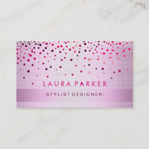 Glow Glitter Roze Confetti Linnen Elegant Visitekaartje