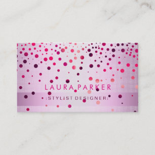 Glow Glitter Roze Confetti Linnen Elegant Visitekaartje