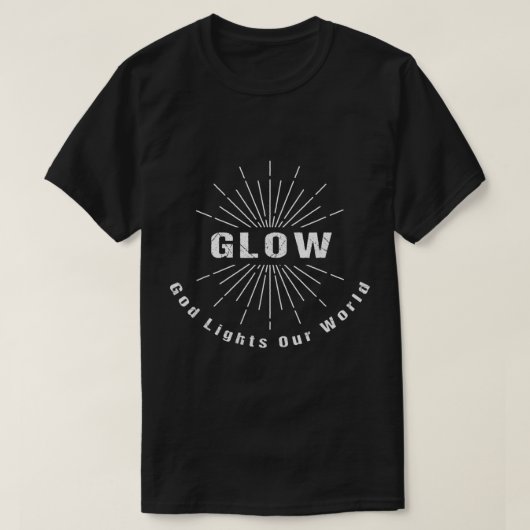 GLOW God verlicht ons Christelijke acroniem ter we T-shirt (Design voorkant)