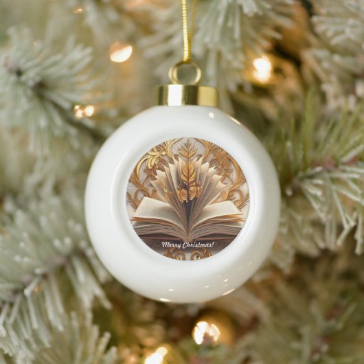 "Glow Golden Knowledge" Keramische Bal Ornament (Boom)