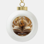 "Glow Golden Knowledge" Keramische Bal Ornament (Voorkant)