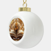 "Glow Golden Knowledge" Keramische Bal Ornament (Rechts)