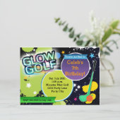 Glow Golf Monster Mini Golfen Party Uitnodiging (Staand voorkant)