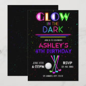 Glow golf-uitnodiging kaart (Voorkant / Achterkant)