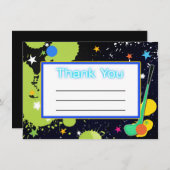 Glow Golf Verjaardagsfeest BEDANKT KAART (Voorkant / Achterkant)