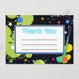 Glow Golf-verjaardagsfeestje BEDANKT kaart