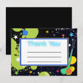 Glow Golf-verjaardagsfeestje BEDANKT kaart (Voorkant / Achterkant)