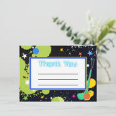 Glow Golf-verjaardagsfeestje BEDANKT kaart (Staand voorkant)