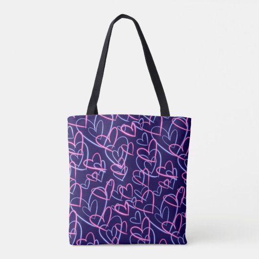 Glow Hearts Neon Tote Bag (Achterkant)