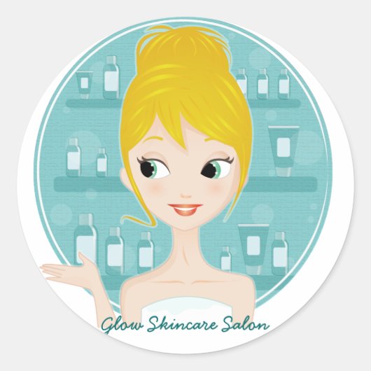 Glow Huidverzorgingssalon Ronde Sticker (Voorkant)