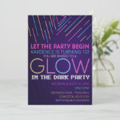 GLOW in de Dark Birthday Party Kaart (Staand voorkant)