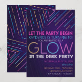 GLOW in de Dark Birthday Party Kaart (Voorkant / Achterkant)