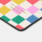 Glow in je eigen tempo kleurrijk geruit bureaumat (Hoek)