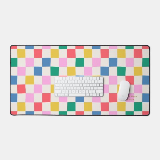 Glow in je eigen tempo kleurrijk geruit bureaumat (Keyboard & Muis)