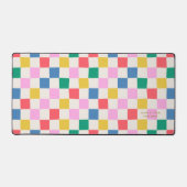 Glow in je eigen tempo kleurrijk geruit bureaumat (Voorkant)