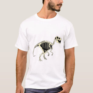 Glow-in-the-Dark Cartoon Dinosaurus Skelet T-shirt