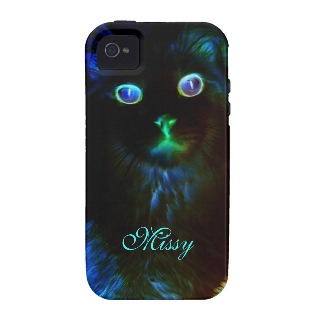 Glow in the Dark Cat iPhone 4 hoesje (Achterkant)