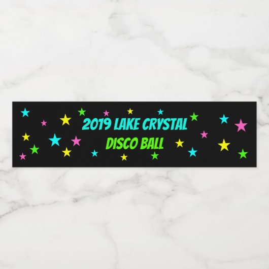 Glow in the Dark Dance Party Waterfles Label Etiket (Enkel label)