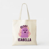 Glow-in-the-Dark Ghost-Trick or treat gepersonalis Tote Bag (Achterkant)